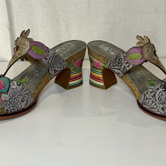 L'Artiste by Spring Step Womens Rossie-Grym Leather Heeled Sandals EU 40 US 9.5 - Picture 3 of 9